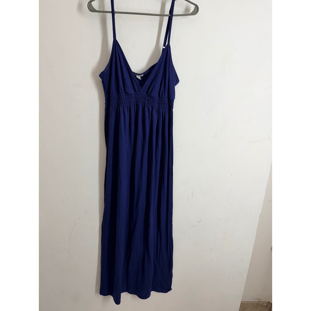 Old Navy Royal Blue Smocked Empire Waist Maxi Dress Sleeveless Summer V-Neck L